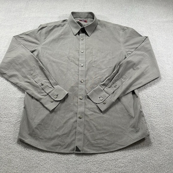 UNTUCKit Shirt Mens Large Black Gray Wrinkle Free Long Sleeve‎ Marcasin - Picture 2 of 7